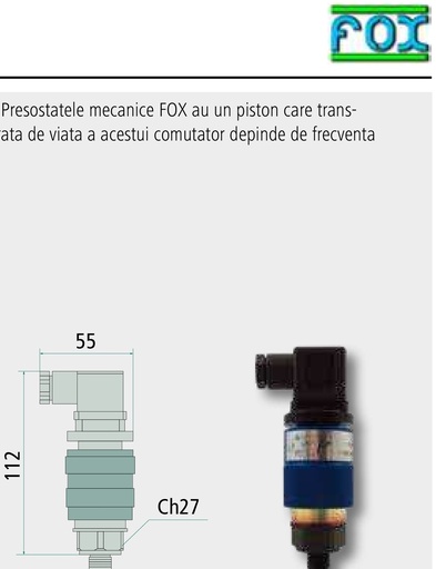 [AMAT3-218237] Fox Comutator presiune / presostat K9-4 5 10 300 bar