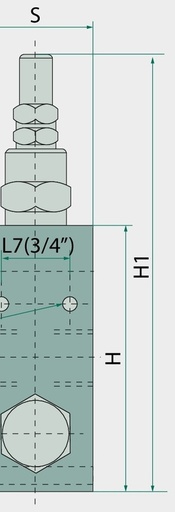 [AMAT3-219013] Oleodinamica Marchesini Supapa dubla de limitare a presiunii VAU 3/4" BSP 30-180 bar 350 bar