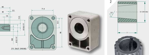 [AMAT3-219192] Manșon de cuplare GR1, 25x22, Z=14 - DIN 5482B 25x22