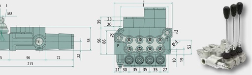 [AMAT3-220586] BLB monosupape BM 40/2 GU-(2x) MO-A1-T - 2 levier