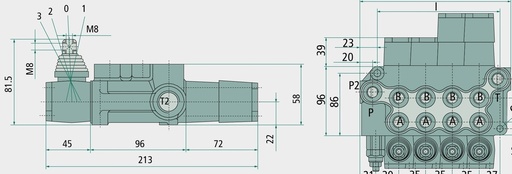 [AMAT3-220589] BLB Distribuitor hidraulic BM 40/6 GU-(6x) MO-A1-T - 6 levier