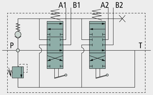 [AMAT3-221111] Valva P120 1xDW 4/3-cai, 1 x dublu efect (A-B inchis /arc de revenire)
