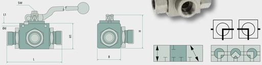 [AMAT3-221793] Robinet cu 3 orificii BKH-3L-38S-DN 25-(M52x2,0) 25