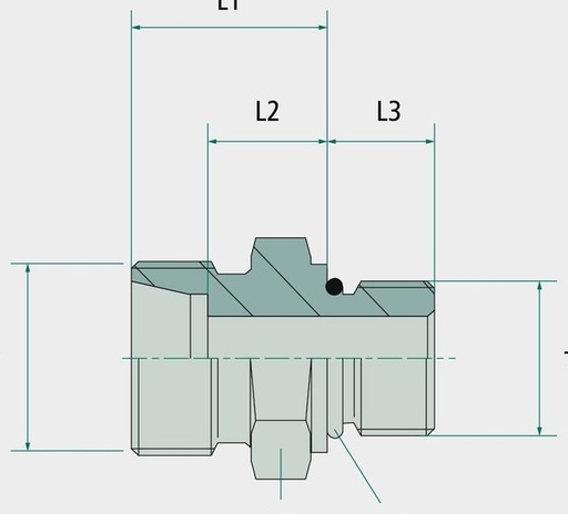 [AMAT3-222771] X-GEU 22 L 1,1/16-12 - Racord cu filet exterior