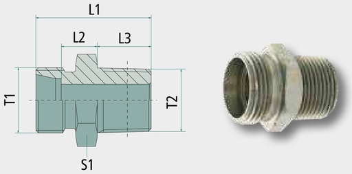 [AMAT3-222858] X-GER 16 S 3/8 BSPK - ohne Überwurfmutter und Schneidring
