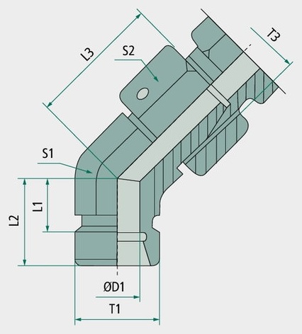 [AMAT3-222303] X-EWV 28 L DKO 45 - ohne Überwurfmutter und Schneidring