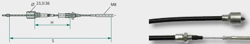 [AMAT3-224361] AL-KO Ansamblu cablu frana 1030/1255 Glocke Ø 24mm / Gewinde M8