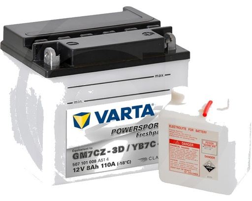 [AMAT3-171418] Varta Baterie POWERSPORTS Freshpack 12 V / 8 - Baterie de pornire, încărcată la uscat, cu pachet acid