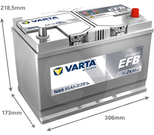 [AMAT3-171496] Varta Baterie de pornire Varta Blue Dynamic - Baterie de pornire pentru sisteme start-stop, umplută și încărcată, fără î