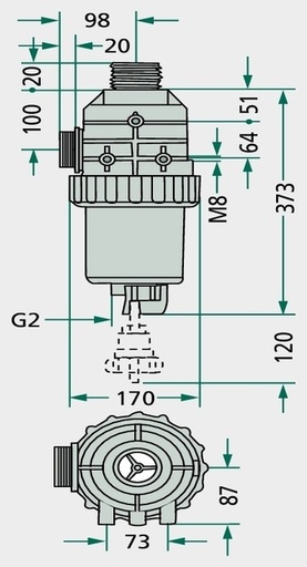 [AMAT3-184956] ARAG Filtru de aspiratie - Marcaj filtru: albastru