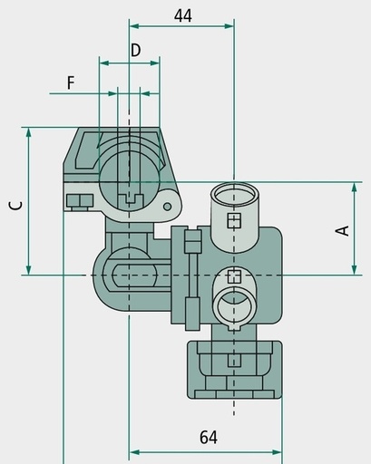 [AMAT3-185267] ARAG Suport duza cvadruplu D: Tub-Ø 3/4" F: pentru Ø-gaurire 10 mm