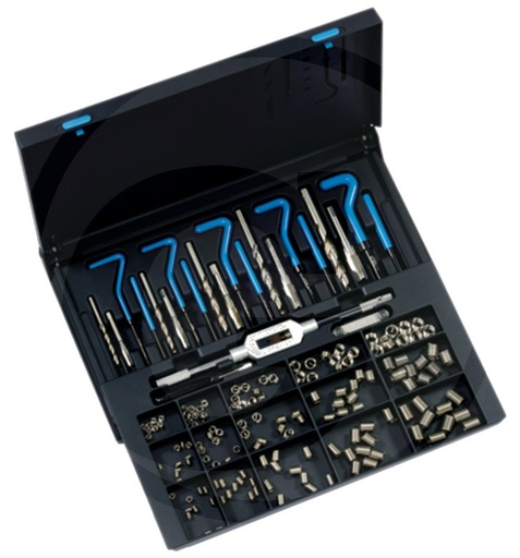[AMAT3-197551] VÖLKEL Sortiment reparatii filete VC80 M5-M12 - M 5 - M 12 in einer Kunststoff-Kassetteinkl. Windeisen und Messlehre