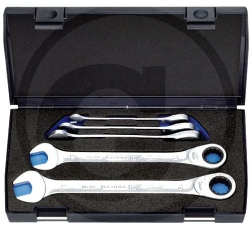 [AMAT3-197847] GEDORE Maulschlüssel mit Ringratschen-Satz - 5-teilig, im Kunststoffkasten