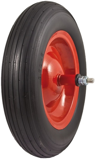 [AMAT4-112377] Roată solidă pentru roabă cu anvelopă cu nervuri și butuc cu bucșe 140 mm 40468