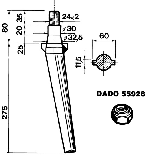 [AMAT4-114907] Cutie pentru grape motorizate - Conică grea 275 mm 55129