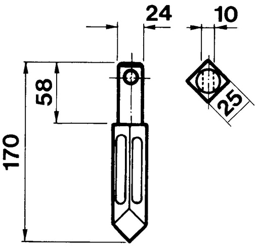 [AMAT4-114919] Cutie pentru grape rotative - Rototiller Square 25x25 mm 170 mm 55146