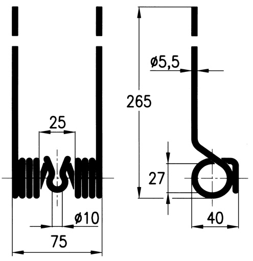 [AMAT4-115083] Arc pentru greble de livrare laterală 265 mm 55550