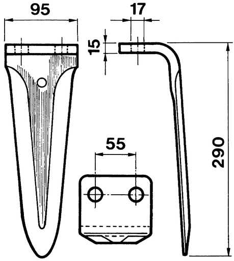 [AMAT4-115322] Cutie pentru grape motorizate - Placa tip grea 95x15 mm 290 mm 55946