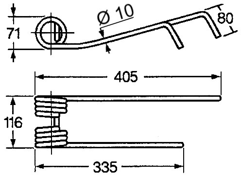 [AMAT4-116375] Arc pentru fânătoare rotative Later dreapta 405 mm 57173