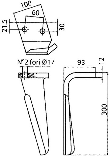 [AMAT4-116379] Cutie pentru grape motorizate - DF new Placa laterala dreapta 100x12 m 300 mm 57177