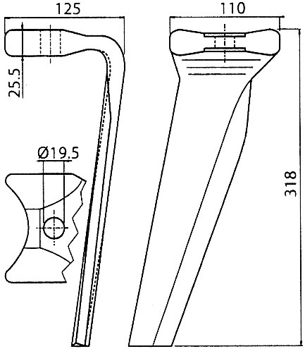 [AMAT4-116398] Cutie pentru grape motorizate - Fixare rapida Placa laterala dreapta 1 318 mm 57199