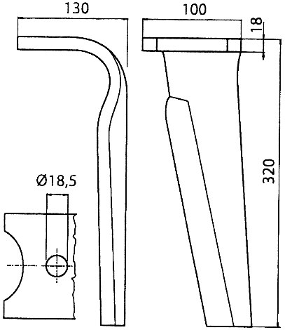 [AMAT4-116406] Cutie pentru grape motorizate - Fixare rapida Placa laterala dreapta 1 320 mm 57207