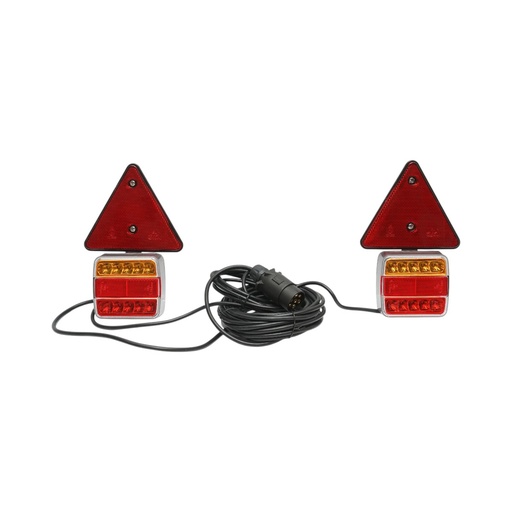 [AMAT6-100192] Set lampi LED magnetice cu triunghiuri reflectorizante pentru remorca, fisa 7 pini, cablu stopuri 2.5m cablu fisa 7.5m
