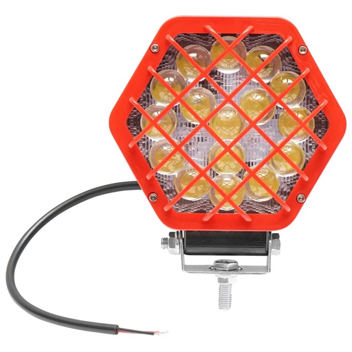 [AMAT6-103553] Lampa hexagonala grilaj plastic rosu 16 LED-uri DC 10-60V 48W unghi 30