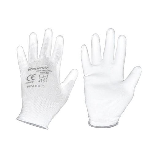 [AMAT6-104409] Manusi de lucru sintetice cauciucate albe marimea 8