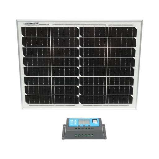 [AMAT6-104883] Panou solar 20W monocristalin 400x300x17mm cu regulator tensiune 10A, 12/24V