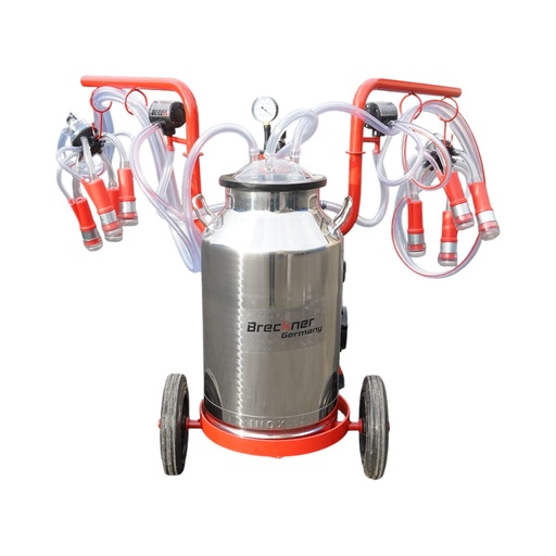 [AMAT6-106527] Aparat de muls vaci 2 posturi bidon 40L inox cu vid in cadru(vacuum)