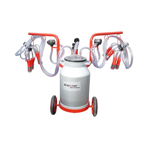 [AMAT6-106529] Aparat de muls vaci 2 posturi bidon 40L aluminiu cu vid in cadru(vacuum)