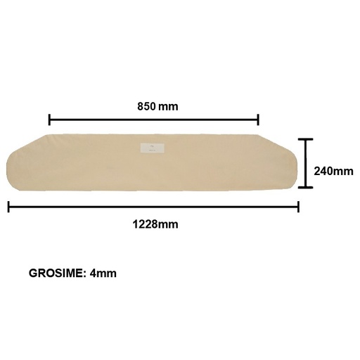 [AMAT6-106652] Geam 1228x245x4mm luneta jos cabina tronconica patrata tip nou UTB U-650