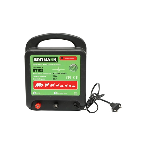 [AMAT6-106665] Aparat generator de impulsuri AC230V/50Hz 8.5 Joule 75km pentru gard electric BRITMANN