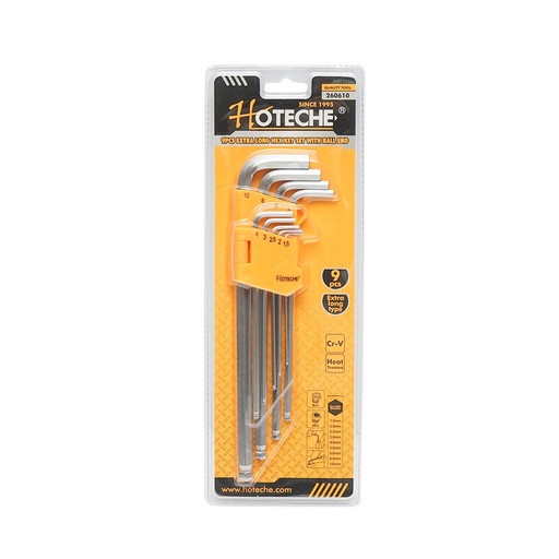 [AMAT6-107187] Set 9 imbusuri hexagonale cu brat scurt si varf sferic unghi desfacere 25 grade profesional Coofix