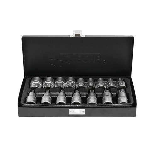 [AMAT6-108529] Trusa chei tubulare E10-E24/T30-T70 16 buc. cu profil torx interior si exterior pentru clichet 1/2 Hoteche
