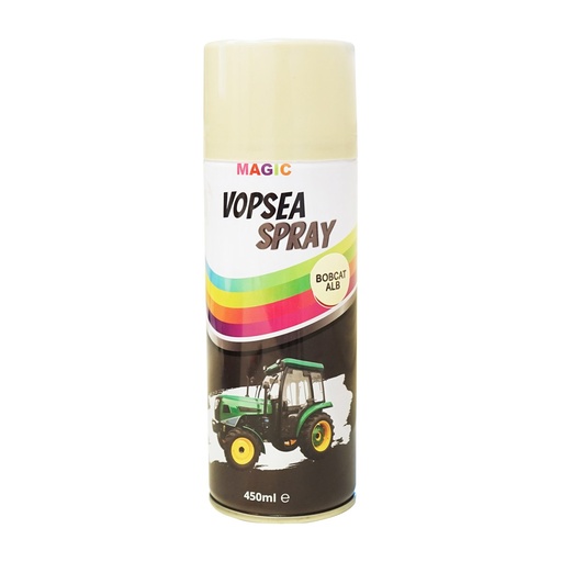 [AMAT6-109307] Spray vopsea auto alb tip Bobcat profesionala cu uscare rapida 450ml MAGIC