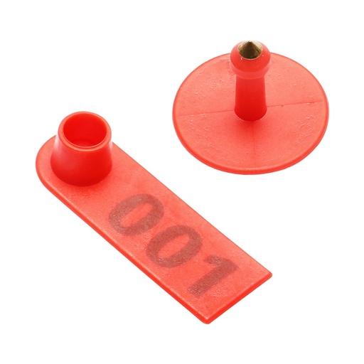 [AMAT6-109435] Set 100 crotalii numerotate 001 -100 rosii pentru capre, oi