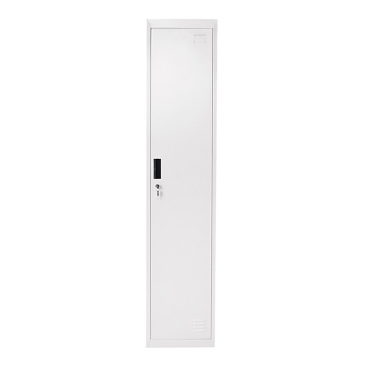 [AMAT6-111418] Dulap metalic fiset dublu tip vestiar gri cu usa securizata, 2 rafturi, bara, oglinda si ventilatie 1800x450x380mm