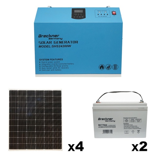 [AMAT6-111814] Kit sistem solar fotovoltaic mobil, cu invertor Hybrid PMW 1,6KW , panouri de 300W, si acumulatori 85Ah