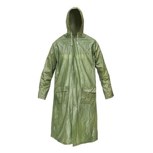 [AMAT6-112935] Pelerina cu gluga impermeabila L din PVC, 2 buzunare, inchidere cu capse, verde inchis