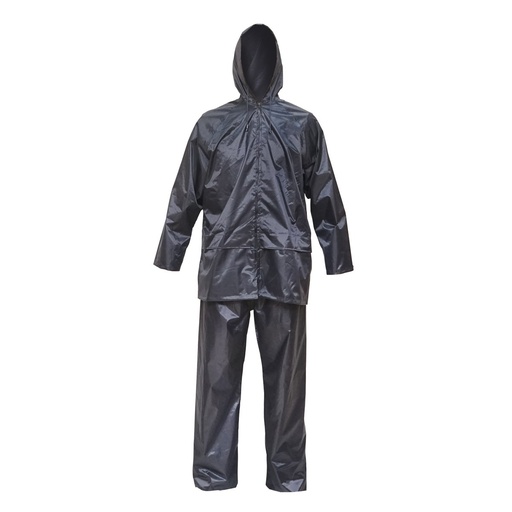 [AMAT6-112951] Costum impermeabil XXL cu gluga si pantaloni din poliester si PVC, navy blue