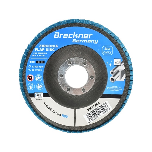 [AMAT6-112963] Disc lamelar abraziv cu zirconiu pentru taiat si polizat metal, inox P80, 115mm