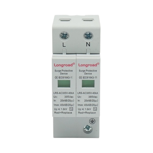 [AMAT6-113814] Descarcator de supratensiune cu semnalizare 2P 385VAC 20-40kA SPD Longroad