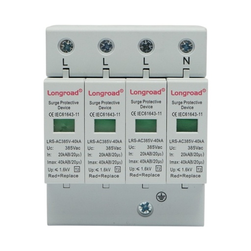 [AMAT6-113815] Descarcator de supratensiune cu semnalizare 4P 385VAC 20-40kA SPD Longroad