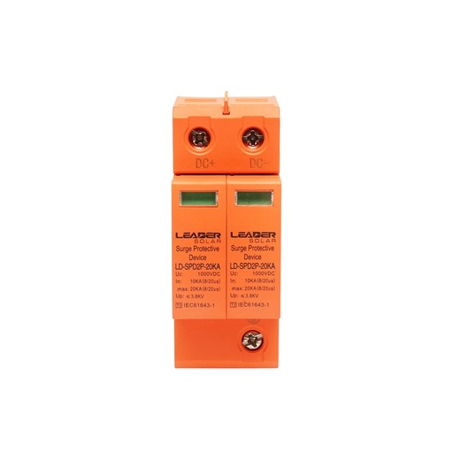 [AMAT6-113900] Descarcator la supratensiune cu semnalizare pentru sisteme fotovoltaice LD-SPD-2P-20kA-1000VDC Leader