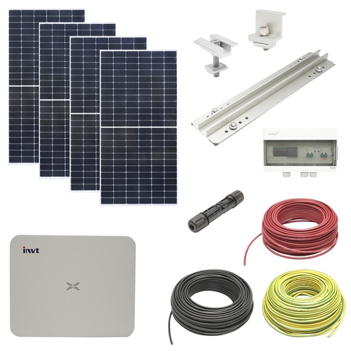 [AMAT6-114102] Sistem solar fotovoltaic trifazic, prosumator ON-GRID 5KW cu 12 panouri fotovoltaice Risen 450W prindere pe acoperis de tabla