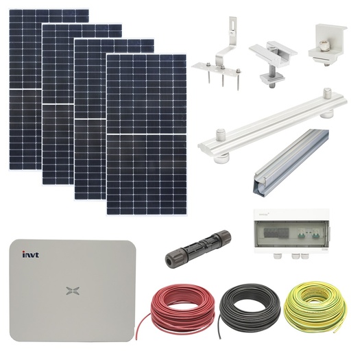 [AMAT6-114103] Sistem solar fotovoltaic trifazic, prosumator ON-GRID 5KW cu 12 panouri fotovoltaice Risen 450W prindere pe acoperis de tigla