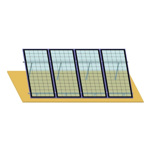 [AMAT6-114264] Sistem complet montare, structura acoperis pentru 4 panouri solare fotovoltaice cu unghi reglabil 15-30 grade