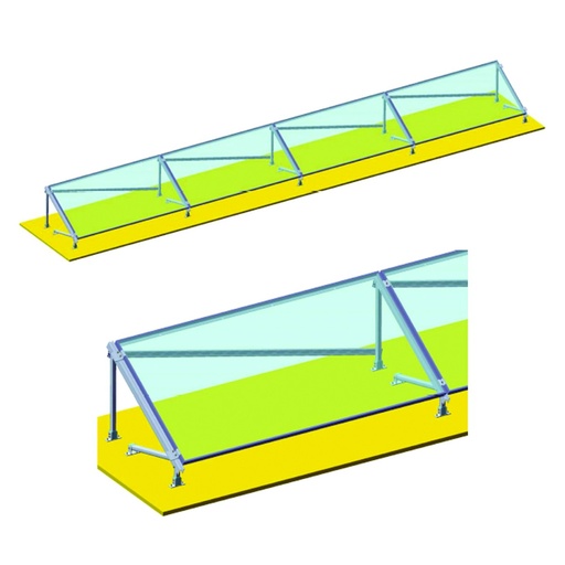 [AMAT6-114271] Sistem complet montare pe beton pentru 4 panouri solare fotovoltaice cu unghi 30 grade